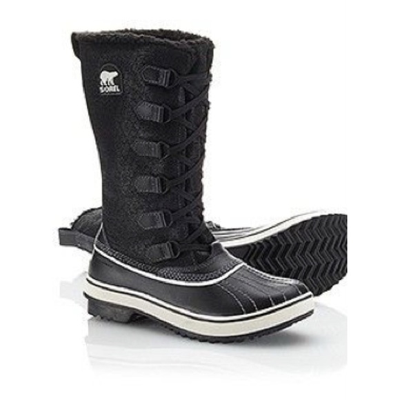 SOREL Tivoli High Winter Snow Boots Black Womens 7